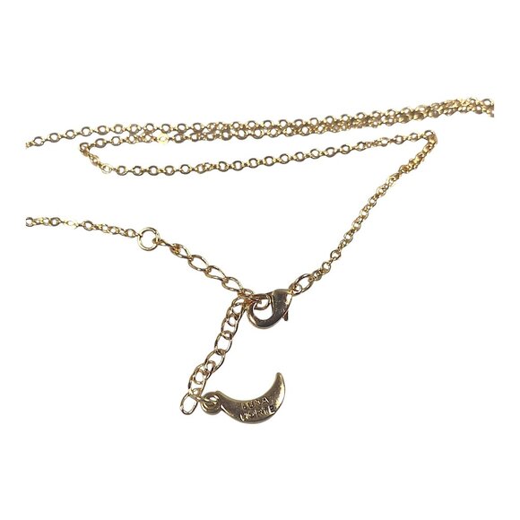 Luna Norte Choker Necklace 17" Gold Plated Blue Chalcedony Pendant Dainty Y2K - Picture 11 of 16